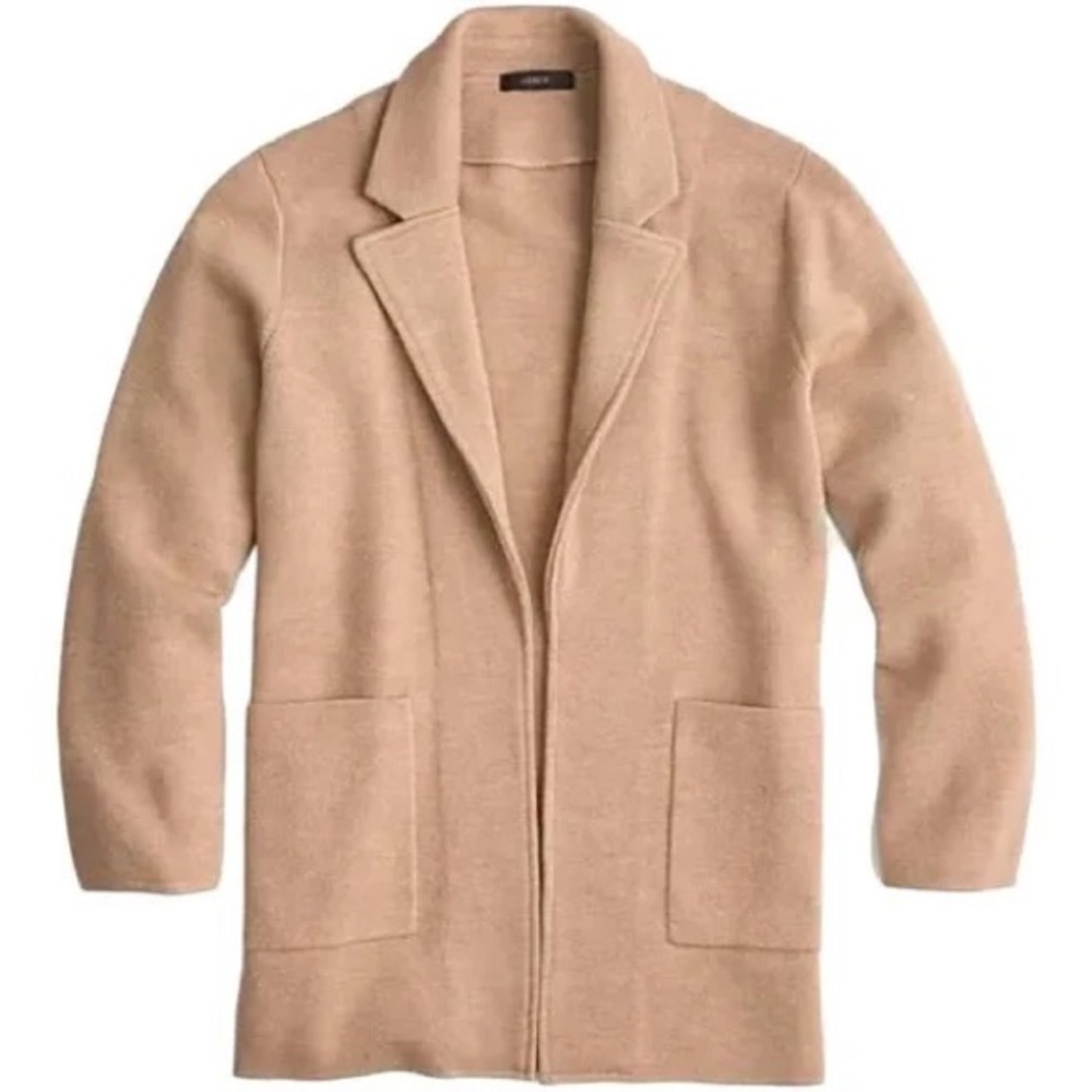 J Crew Sophie Open Front Sweater Blazer in Medium Khaki